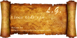 Lincz Glória névjegykártya